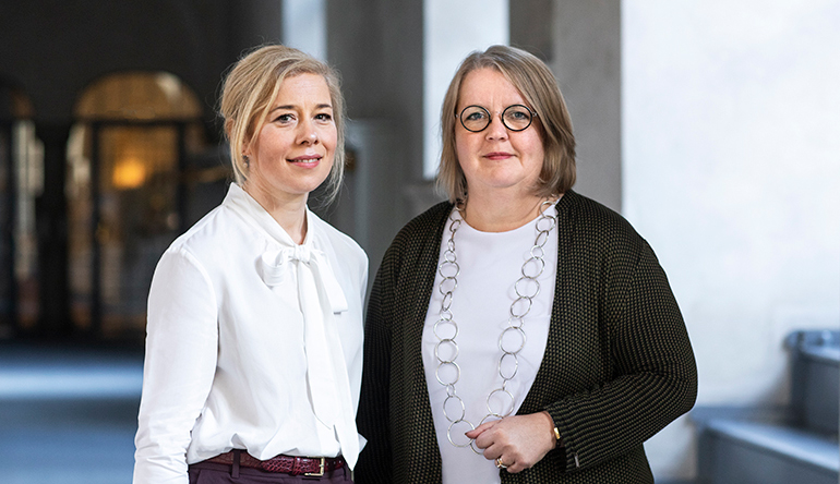 Biträdande stadsdirektör Alexandra Göransson och stadsdirektör Magdalena Bosson. Foto